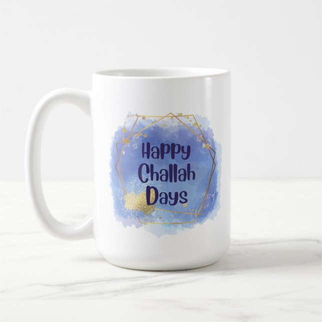 Happy Challah Days Hanukkah Tasse (Links)