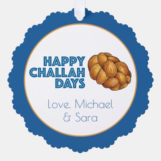 Happy Challah Days Holidays Hanukkah Chanukah Ornament Karte (Vorderseite)