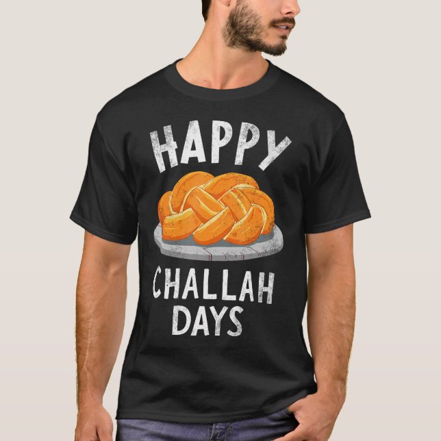 Happy Challah Days Menorah Shabbat Hanukkah Jewish T-Shirt (Vorderseite)