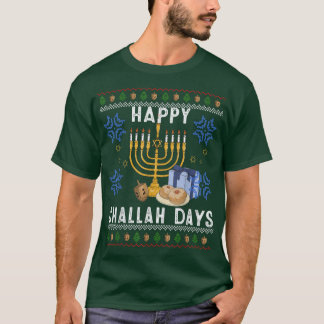 Happy Challah Days Ugly Hanukkah Jewish Dreidel Ho T-Shirt