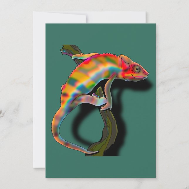 Happy Chameleon Einladung (Vorderseite)