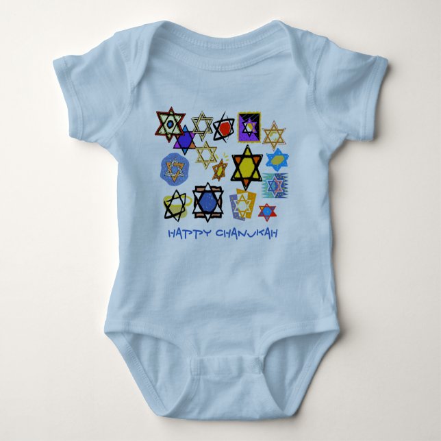 HAPPY CHANUKAH BABY JERSEY BODYSUIT BABY STRAMPLER (Vorderseite)