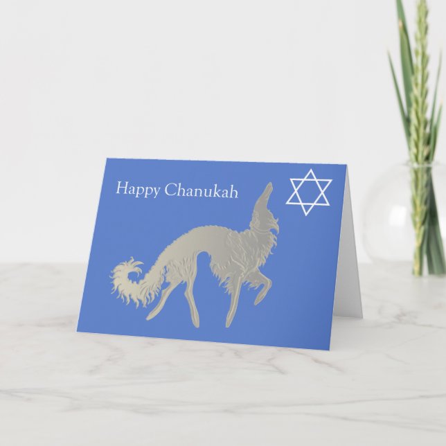Happy Chanukah Borzoi Card Feiertagskarte (Vorderseite)
