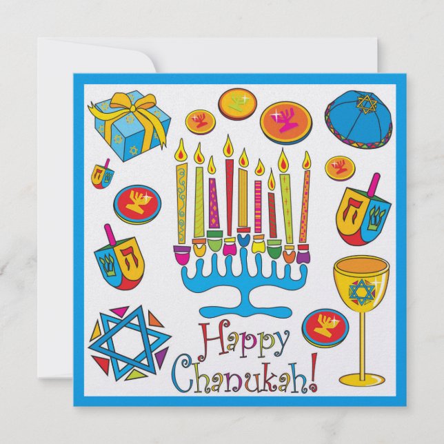 Happy Chanukah Einladung (Vorderseite)