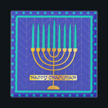 Happy Chanukah Magnet<br><div class="desc">Happy Chanukah, menorah am Hintergrund von Star of David</div>