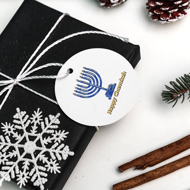 Happy Chanukah Menorah Geschenkanhänger (Von Creator hochgeladen)