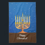 Happy Chanukah! Menorah Geschirrtuch<br><div class="desc">Happy Chanukah! Menorah Küchentuch Bearbeiten Text personalisieren</div>