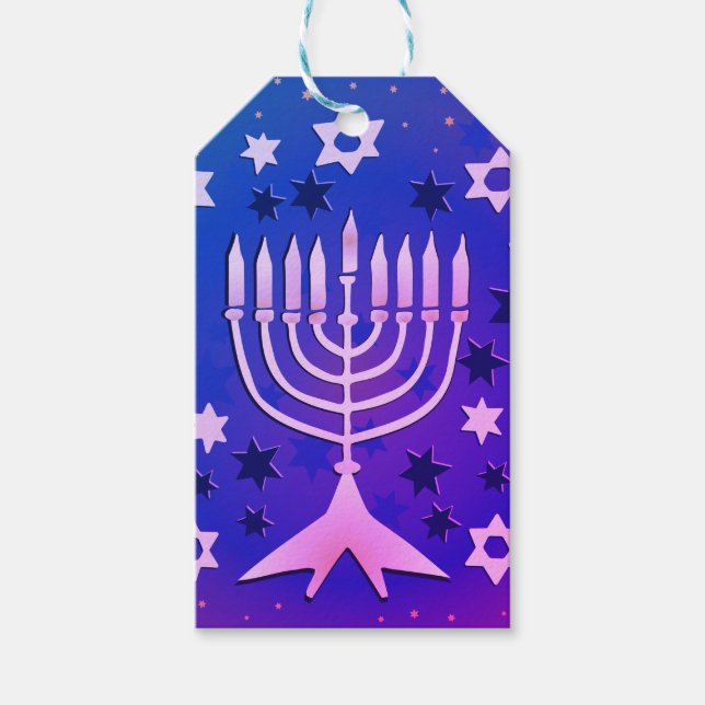Happy Chanukah Personalisiertes Geschenk Tag Geschenkanhänger (Vorderseite)