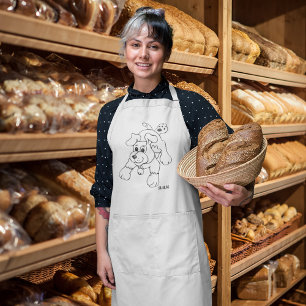 Happy Charcoal Pencil Hund Lineart Zeichnend Lange Schürze