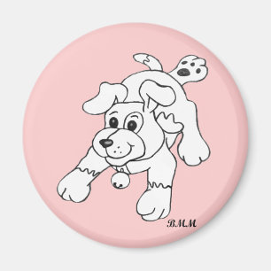 Happy Charcoal Pencil Hund Lineart Zeichnend Magnet