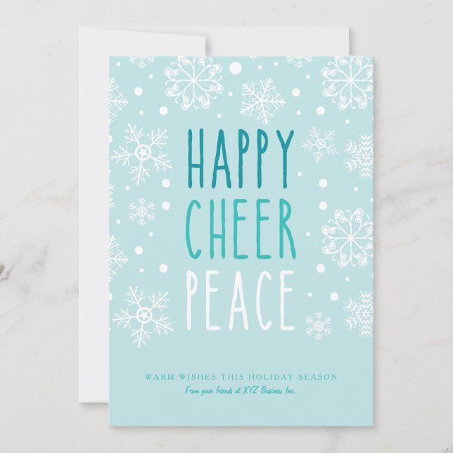 Happy Cheer Peace Feiertagskarte (Vorderseite)