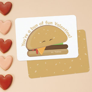 Happy Cheeseburger Kid's Valentine Day Card Dankeskarte
