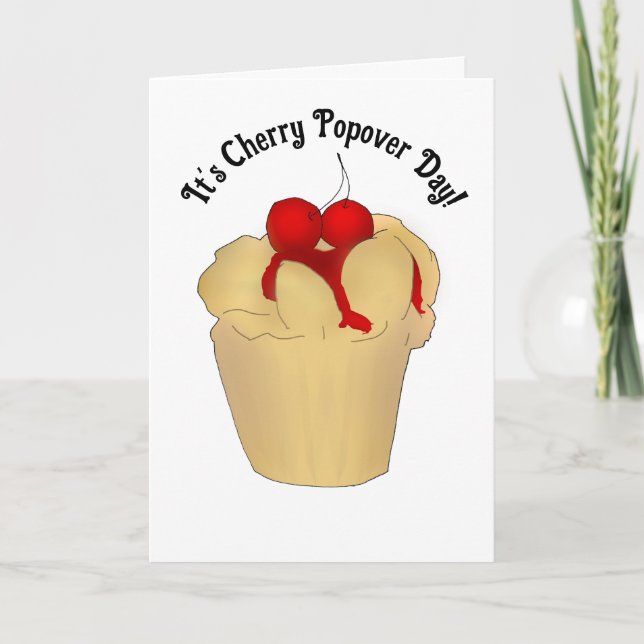 Happy Cherry Popover Day Karte (Vorderseite)