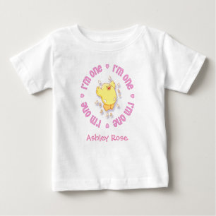 Happy Chick 1. Geburtstag Pink Baby T-shirt