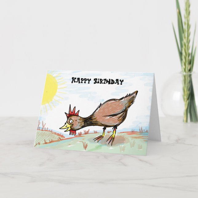 Happy Chicken Birthday Card Karte (Vorderseite)