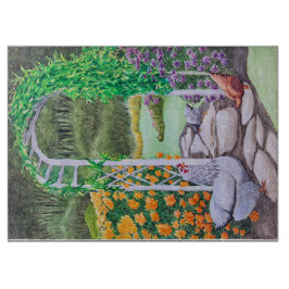 Happy Chicken Garden  Schneidebrett