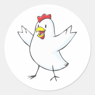 Happy Chicken Hen Cartoon Runder Aufkleber