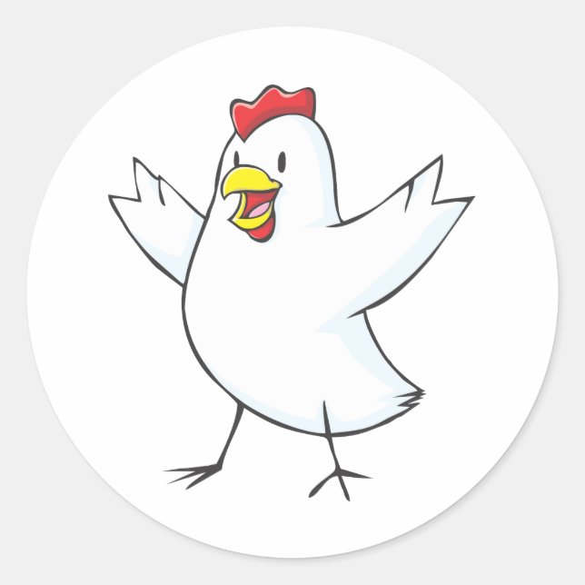 Happy Chicken Hen Cartoon Runder Aufkleber (Vorderseite)