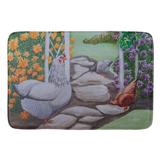 Happy Chicken Park Badematte (Vorderseite)