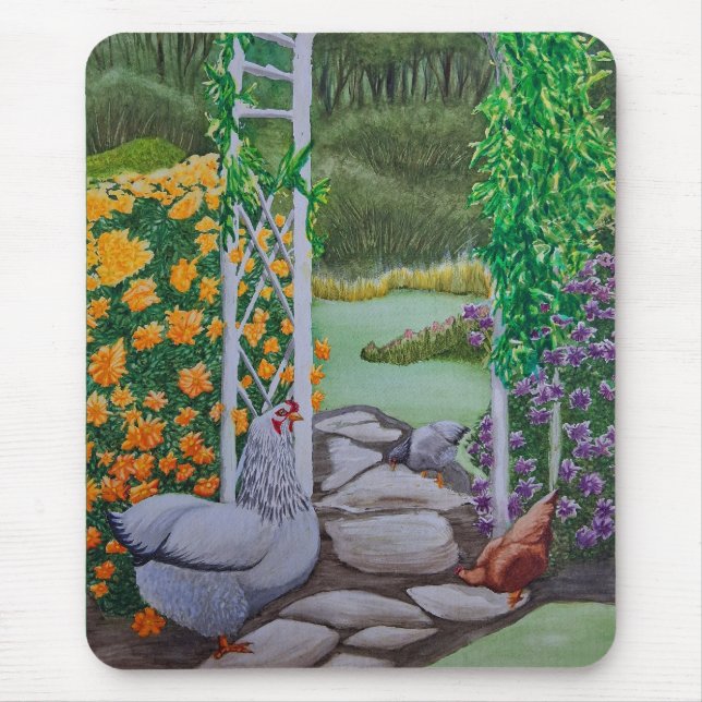 Happy Chicken Park Mousepad (Vorne)