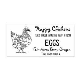 Happy Chickens Ei Carton Briefmarke Gummistempel