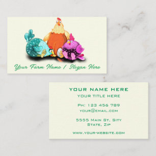 Happy Chickens Farm Funny Bauer Business Card Visitenkarte