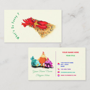 Happy Chickens Farm Funny Bauer Business Card Visitenkarte