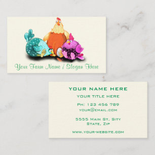 Happy Chickens Farm Your Funny Business Card Visitenkarte