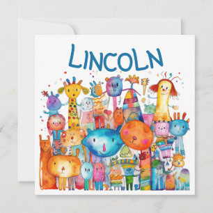 Happy Children's zeichnend Landtiere