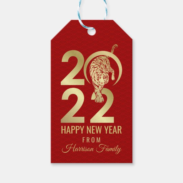 Happy China New Year of the Tiger Geschenkanhänger (Vorderseite)