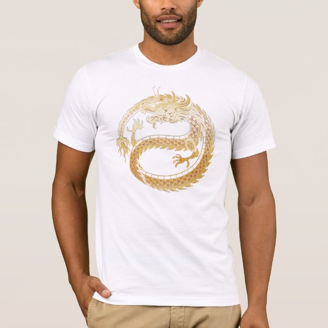 Happy Chinese Lunar New Year 2024 Gold DRAGON Men T-Shirt (Vorderseite)