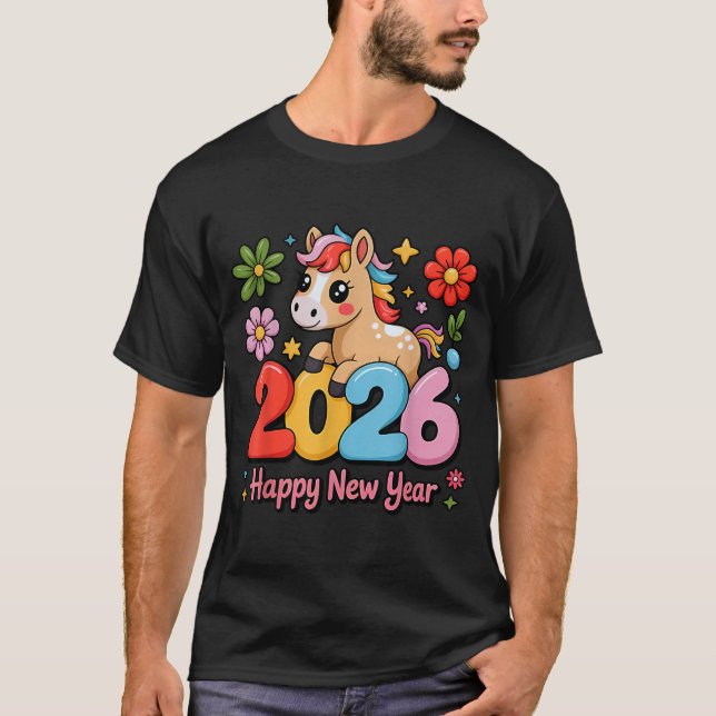 Happy Chinese Lunar New Year 2026 Year Of The Fire T-Shirt (Vorderseite)