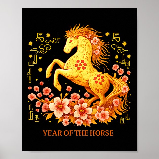 Happy Chinese Lunar New Year 2026 Year Of The Hors Poster (Vorne)