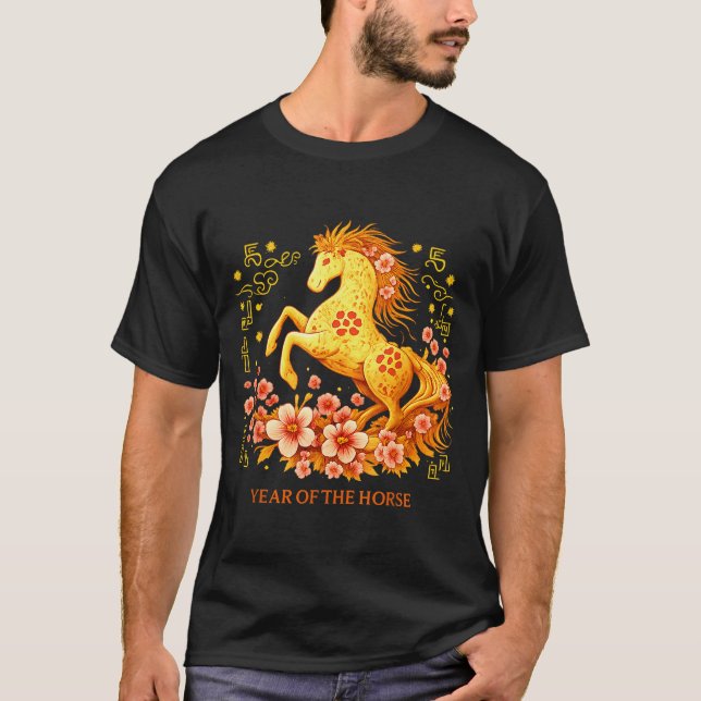 Happy Chinese Lunar New Year 2026 Year Of The Hors T-Shirt (Vorderseite)