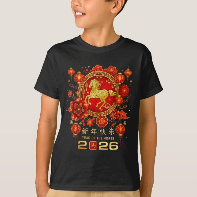 Happy Chinese Lunar New Year Horse Zodiac Year Of  T-Shirt (Vorderseite)