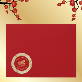 Happy Chinese Lunar New Year of Horse Gold Red 