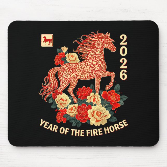 Happy Chinese Lunar New Year Of The Horse 2026 Kid Mousepad (Vorne)