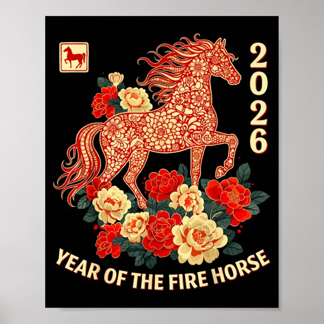 Happy Chinese Lunar New Year Of The Horse 2026 Kid Poster (Vorne)