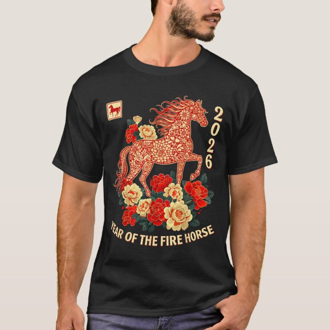Happy Chinese Lunar New Year Of The Horse 2026 Kid T-Shirt (Vorderseite)