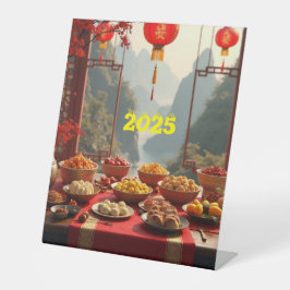 Happy Chinese neues Jahr 2025 Sockelschild