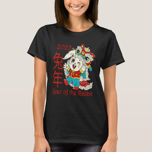 Happy Chinese New Year 2023 Year of the Rabbit Dra T-Shirt (Vorderseite)