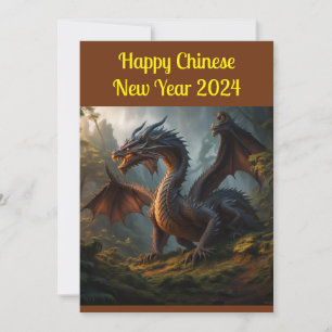 Happy Chinese New Year 2024 Holiday Card Feiertagskarte