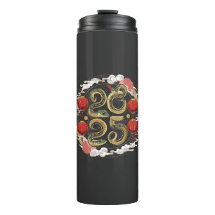 Happy Chinese New Year 2025 Schlangenkultur Thermosbecher