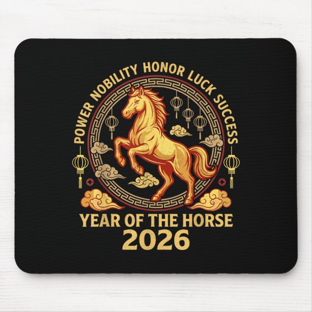 Happy Chinese New Year 2026 Year Of The Horse 2026 Mousepad (Vorne)