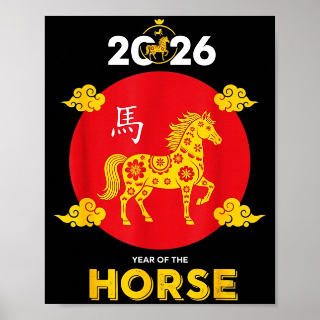 Happy Chinese New Year 2026 Year Of The Horse  Poster (Vorne)