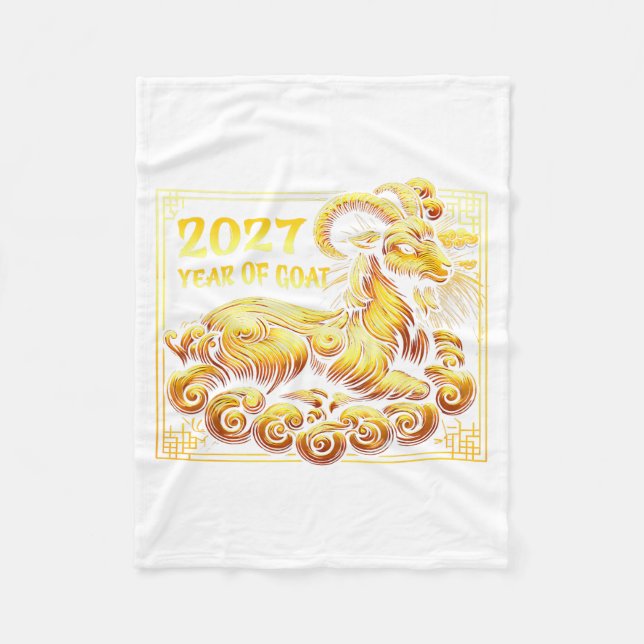 Happy Chinese New Year 2027 - Lunar New Year Goat  Fleecedecke (Vorderseite)