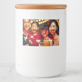 Happy Chinese New Year Custom Family Foto Text Lebensmitteletikett