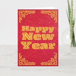 Happy Chinese New Year Glitzer Card Karte