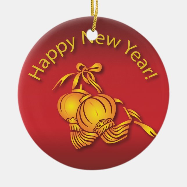 Happy Chinese New Year! Keramik Ornament (Vorne)