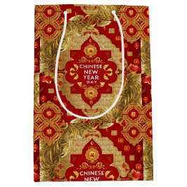 Happy Chinese New Year Moderne Asian Muster Mittlere Geschenktüte